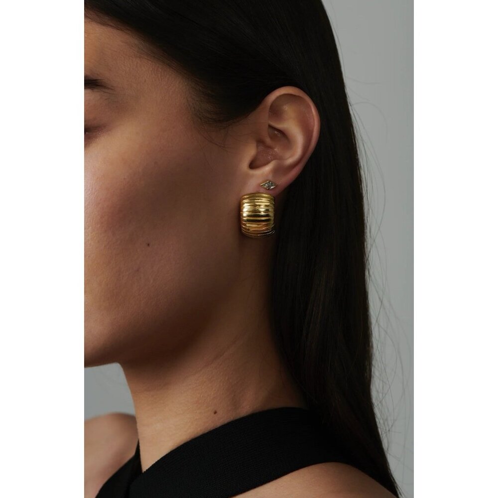 MEGA Small Step Earring in 14k Yellow Gold